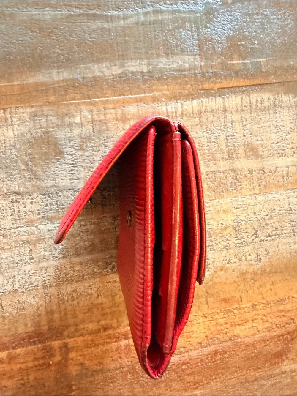 Louis Vuitton Red Epi Leather Bifold Wallet